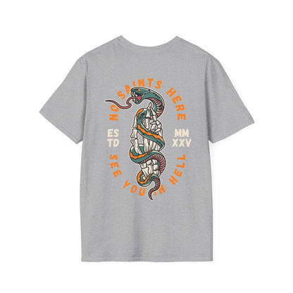 Unisex Softstyle T-Shirt with Bold Snake Design, Casual Graphic Tee for Everyday Wear, Perfect Gift for Him/Her, Stylish Streetwear, [...]